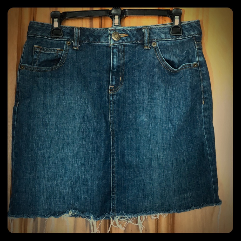 Land’s End Frayed Denim Skirt